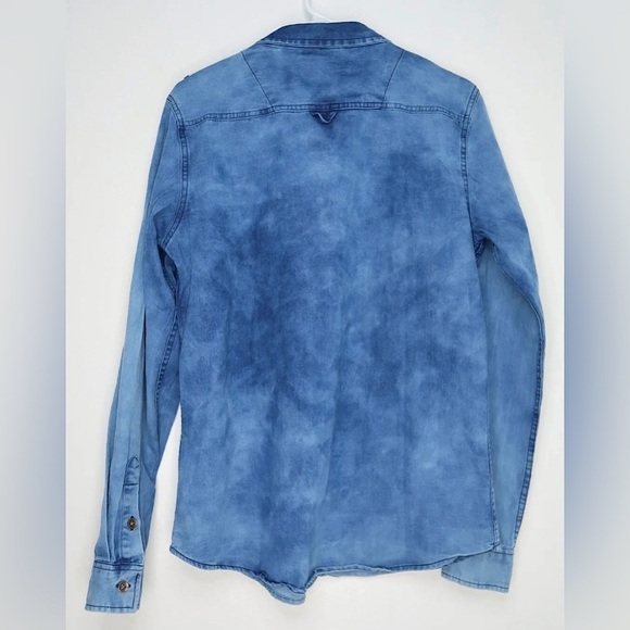 Airwalk Denim Button Up Collar Shirt Long Sleeves Faded Blue Men’s M Y2K EUC - Picture 4 of 7